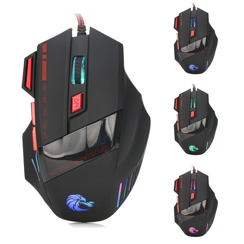 7 color wired gaming mouse