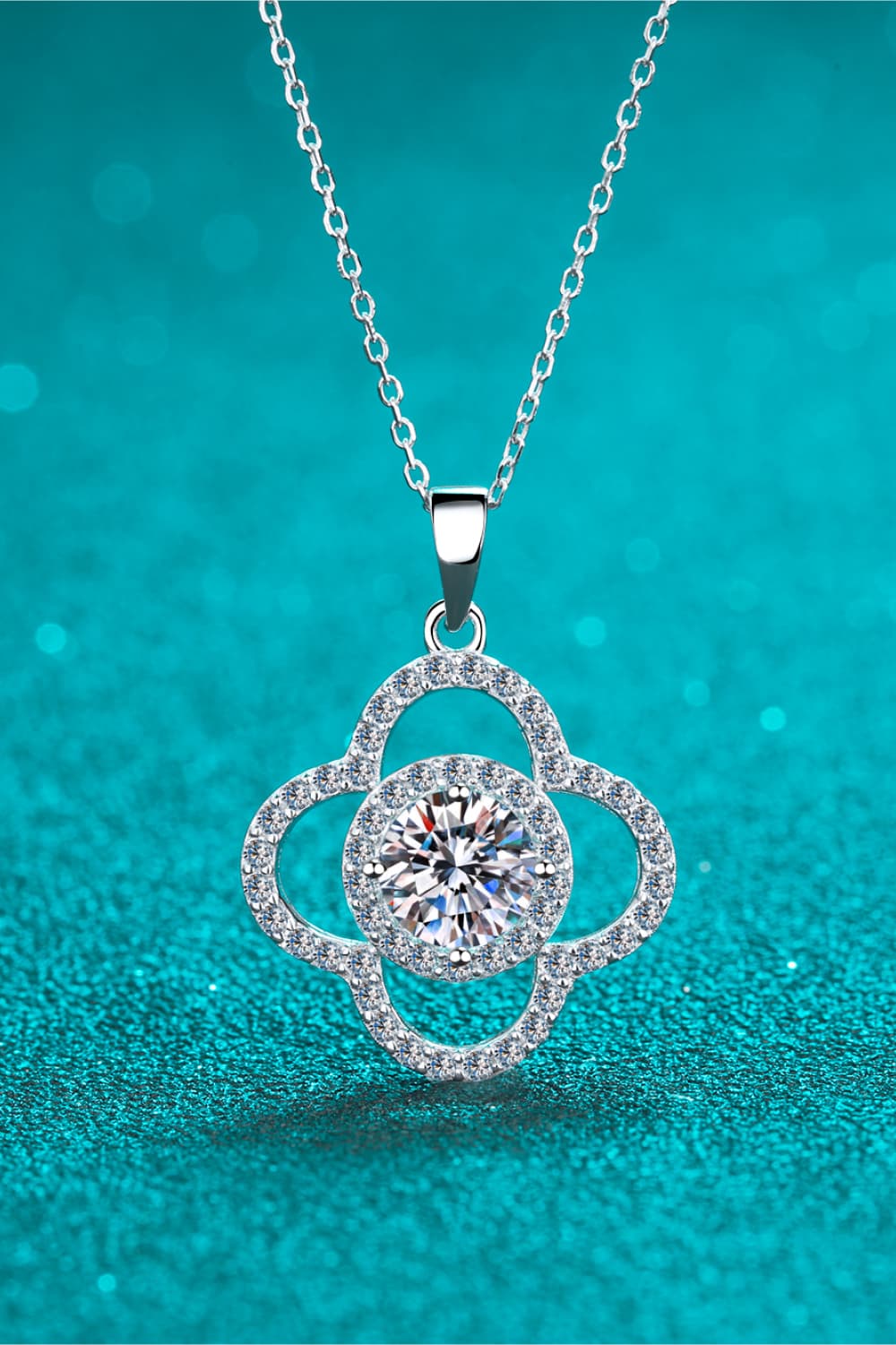 1 Carat Moissanite 925 Sterling Silver Necklace 