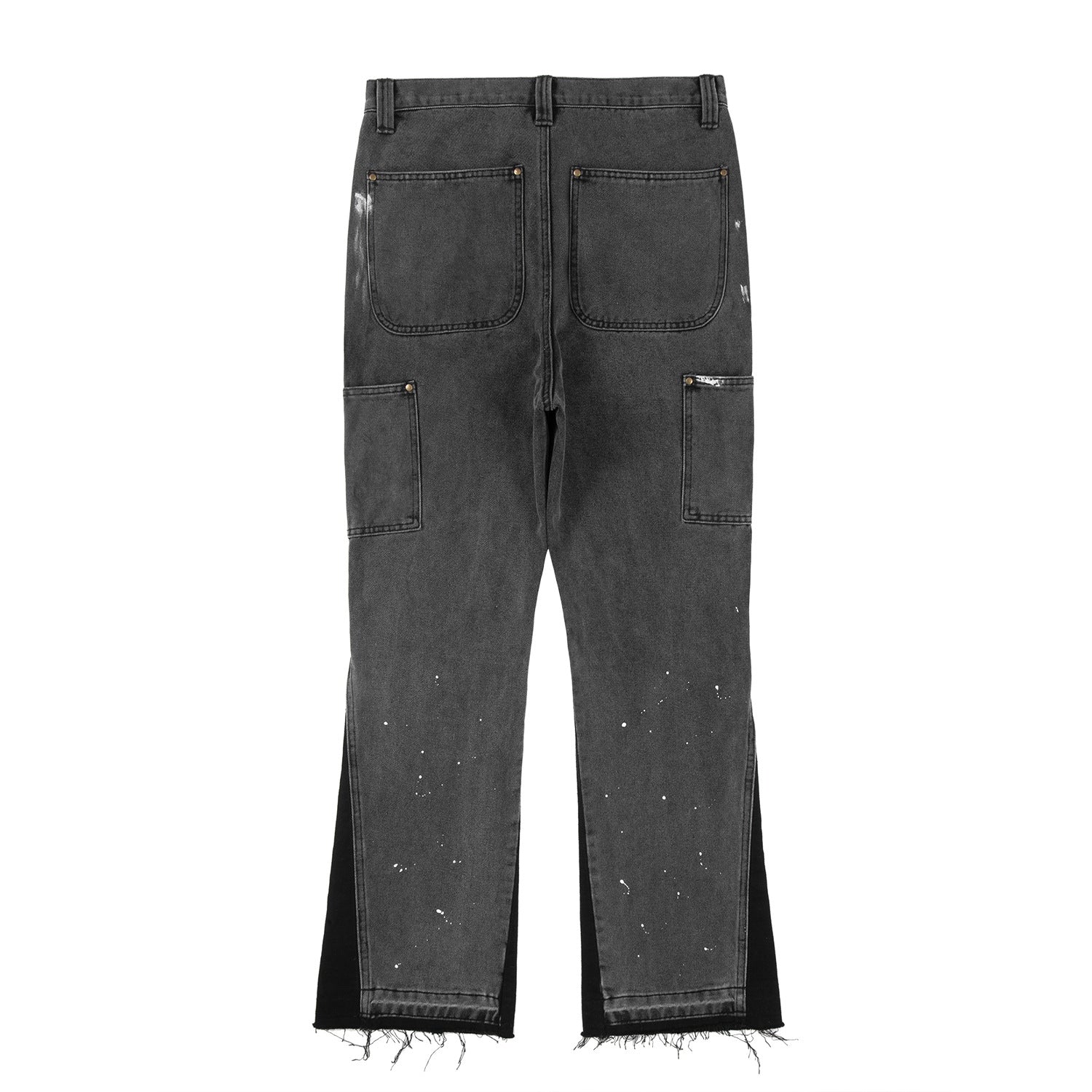 High Street Men's Wash Loose Splicing Splattered Ink Jeans