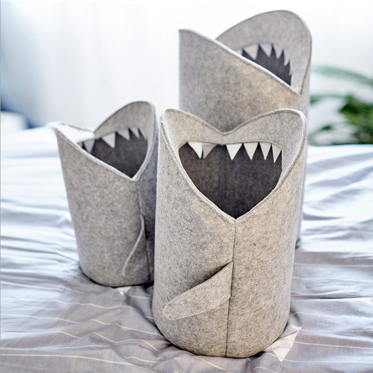 Dirty clothes shark storage bucket 