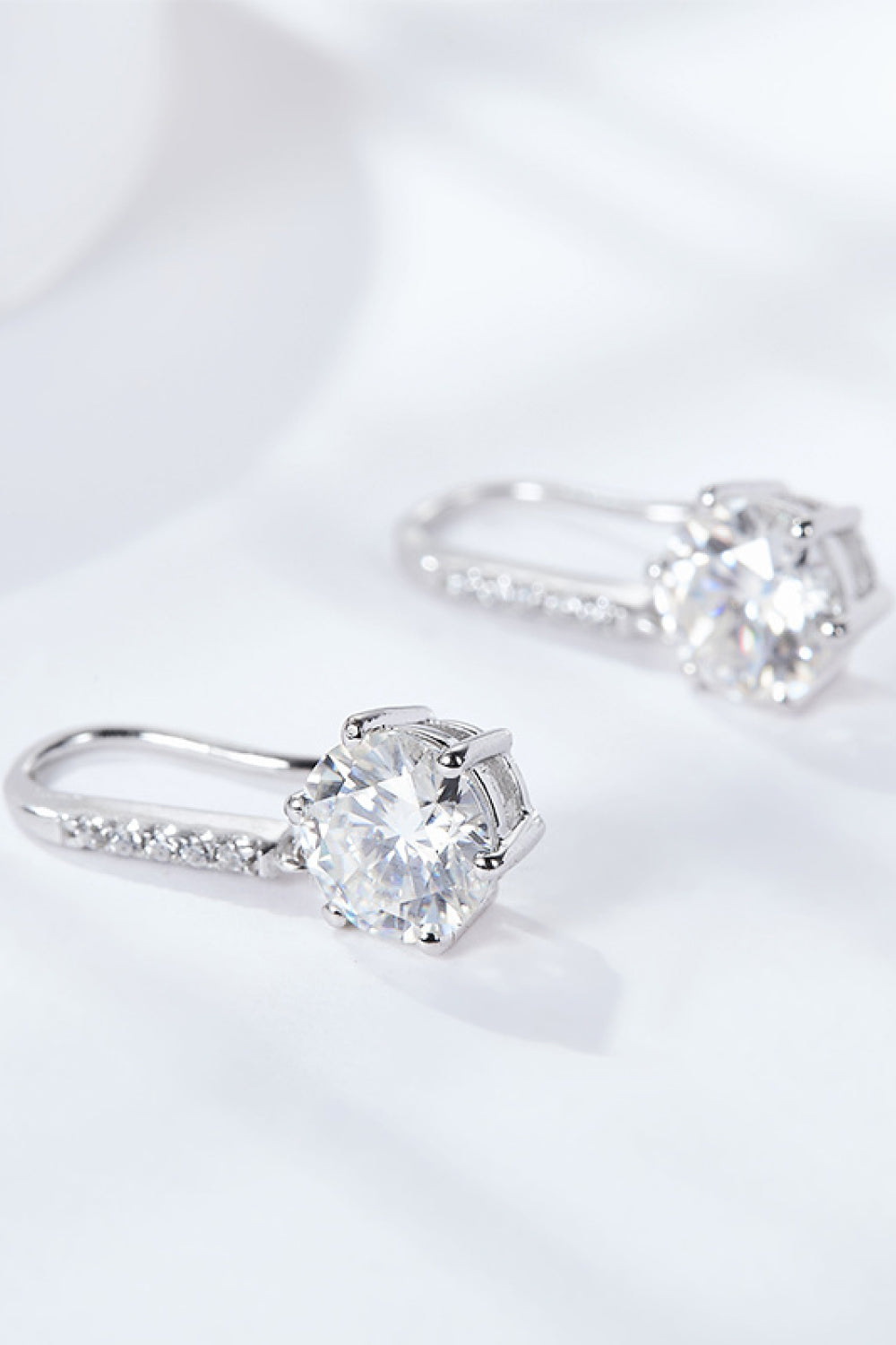 6-Prong Moissanite Drop Earrings 