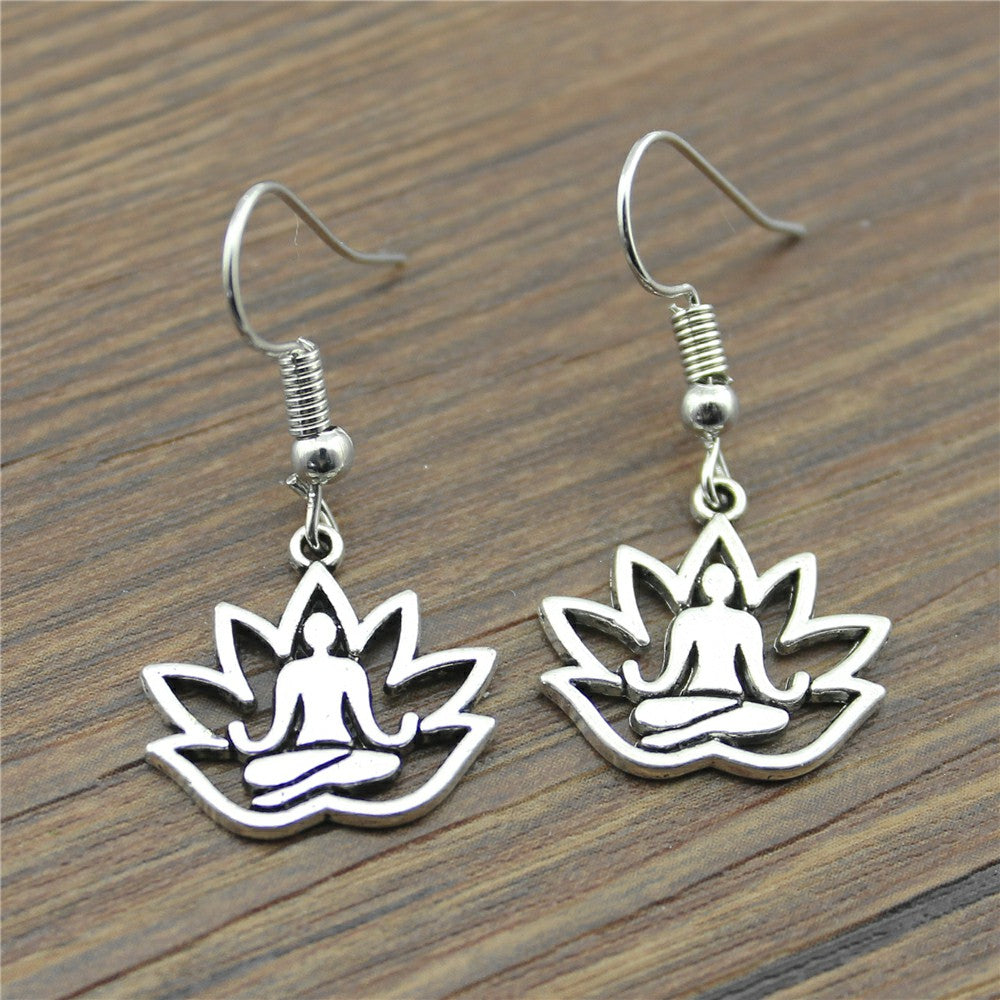 Alloy lotus buddha earrings