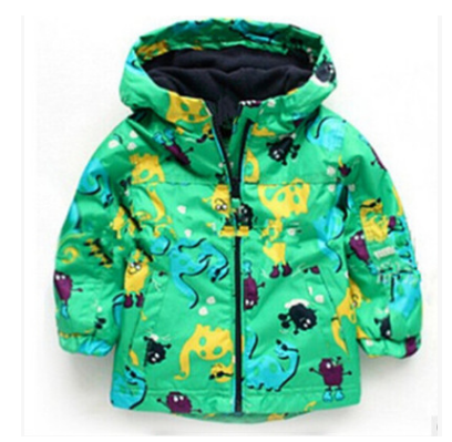 Girls Cute Flowers Windproof Rain Jacket with Hood 