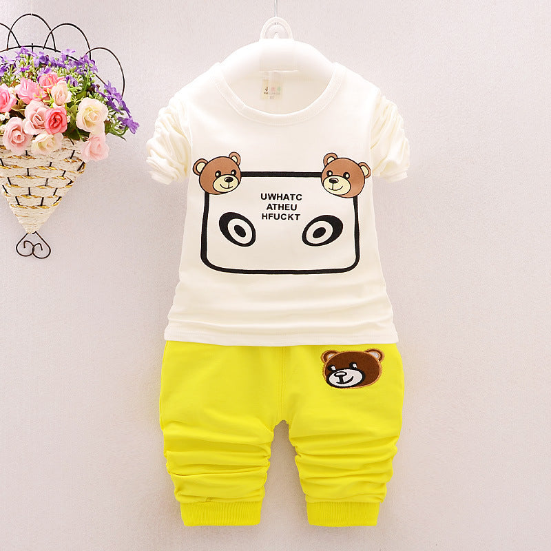 Boy's new clothes cartoon bear three-piece suit