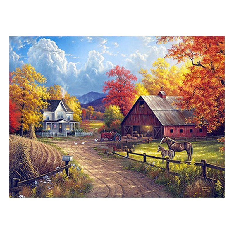 Landscape modern applique cross - stitch