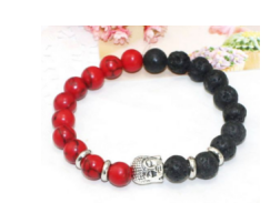 Best selling Buddha head beads energy volcanic stone bracelet