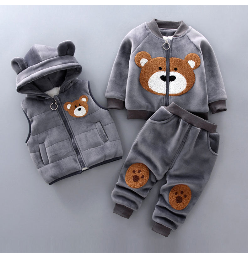 Children's thick three-piece suit