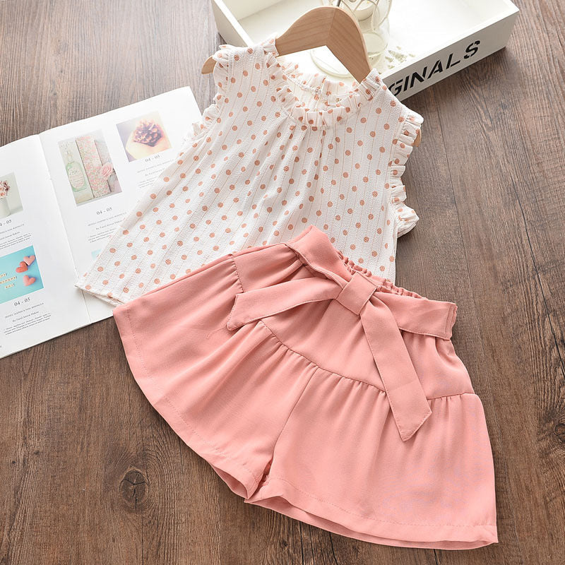 Ice Cream Printed t-Shirt + Shorts Girls Suit Pants