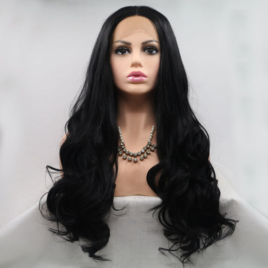 13*3" Lace Front Wigs Synthetic Long Wavy 24" 130% Density 