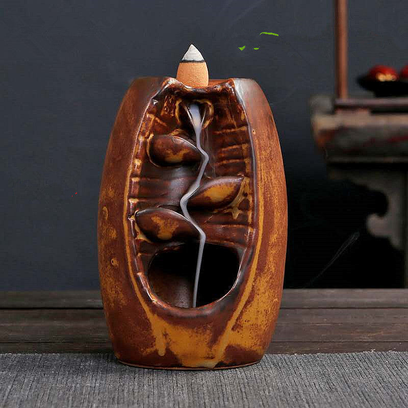 Ceramic Retro Stone Mill Back Flow Incense Creative Back Flow Incense Burner Ornaments