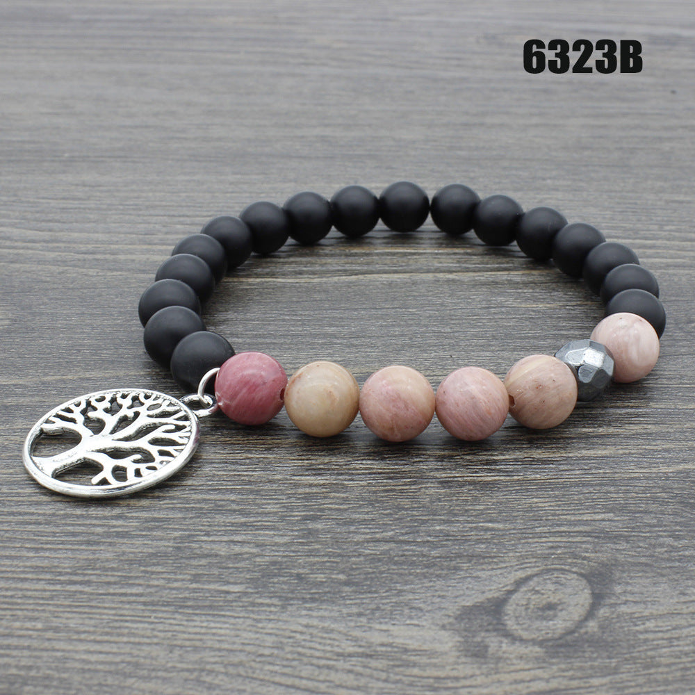 Jewelry Yellow Tiger Eyes Volcanic Stone Buddha Bead Lotus Yoga