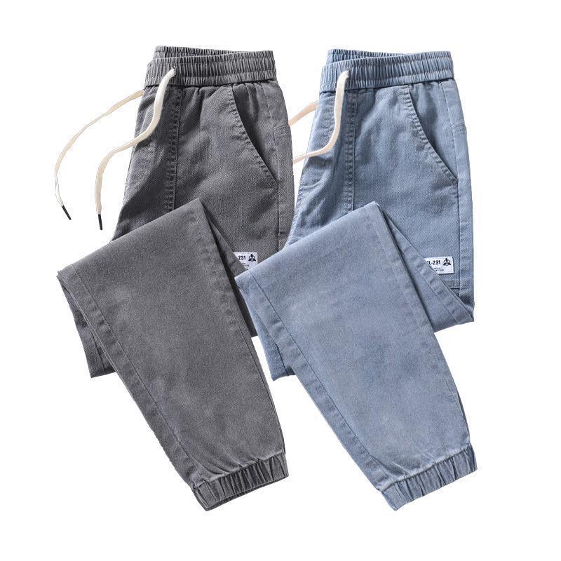 Spring And Autumn New Jeans Men's Stitching Ankle Banded Pants