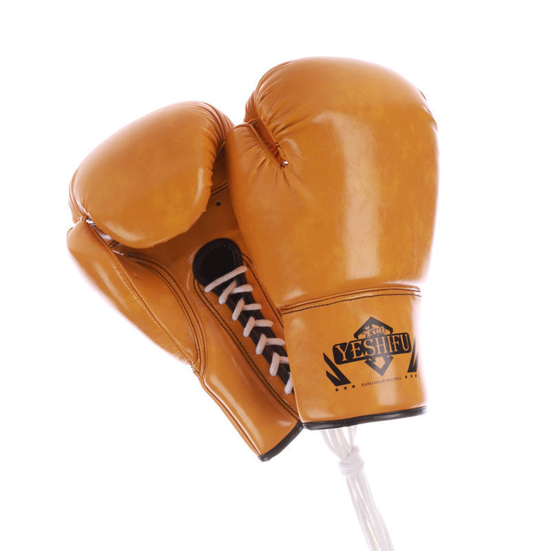 Imitation Cowhide Vintage Lace Up Boxing Gloves