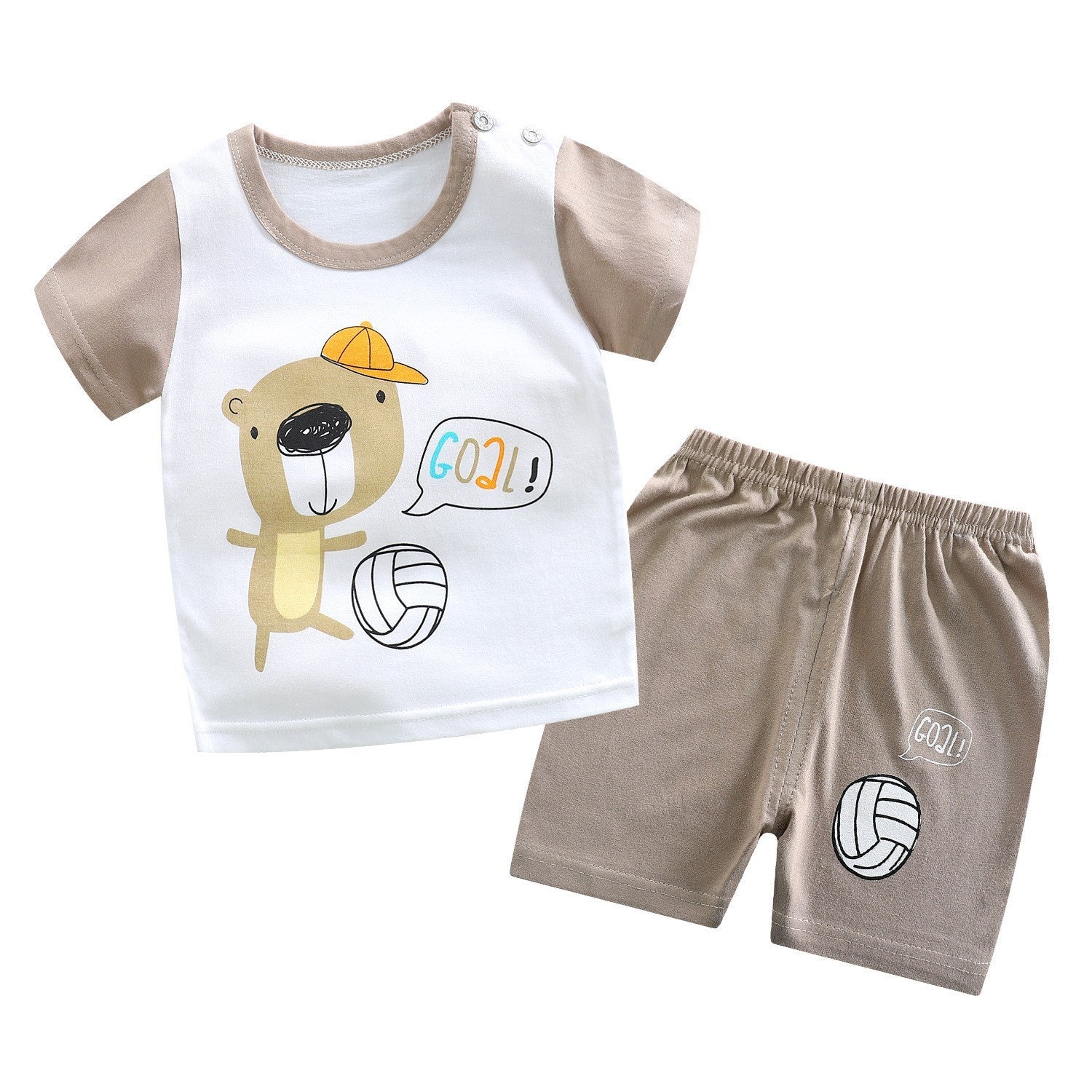 Children's cotton short sleeve suit