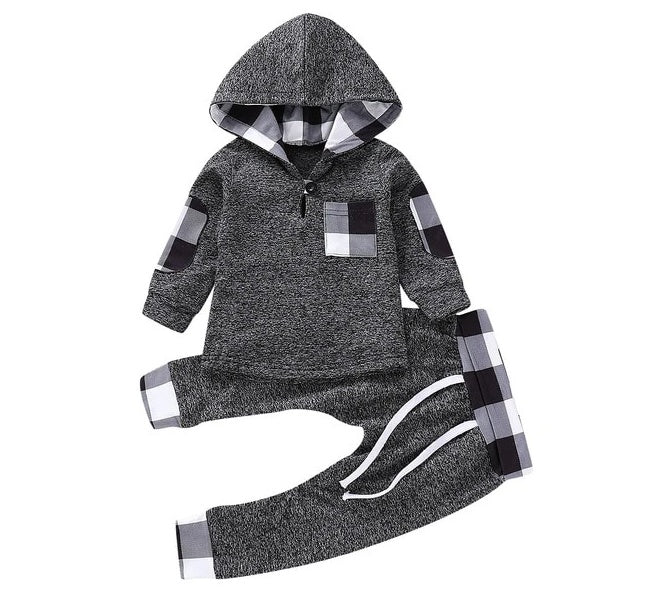 Baby Long Sleeve Plaid Sweater Set