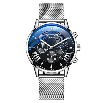 Men's Alloy Mesh Strap Watch With Activity Buckle