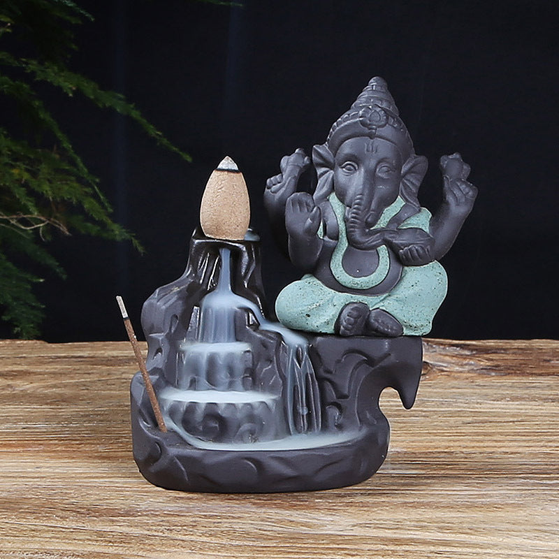 Elephant head incense burner