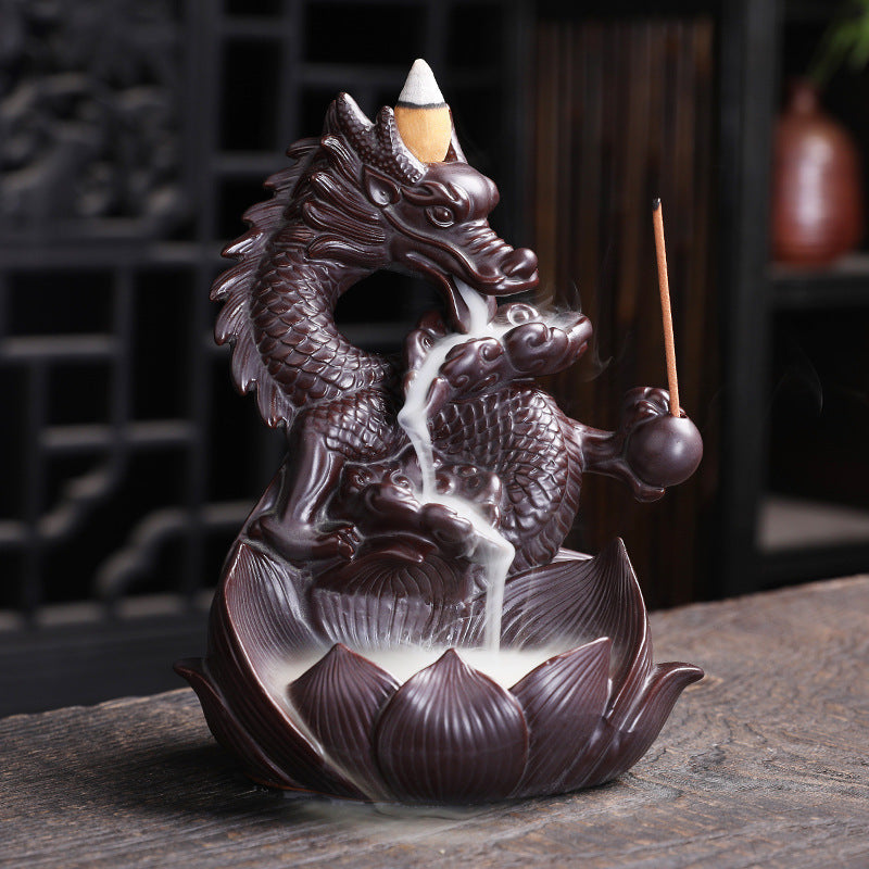 Ceramic Chinese Xianglong Backflow Incense Burner