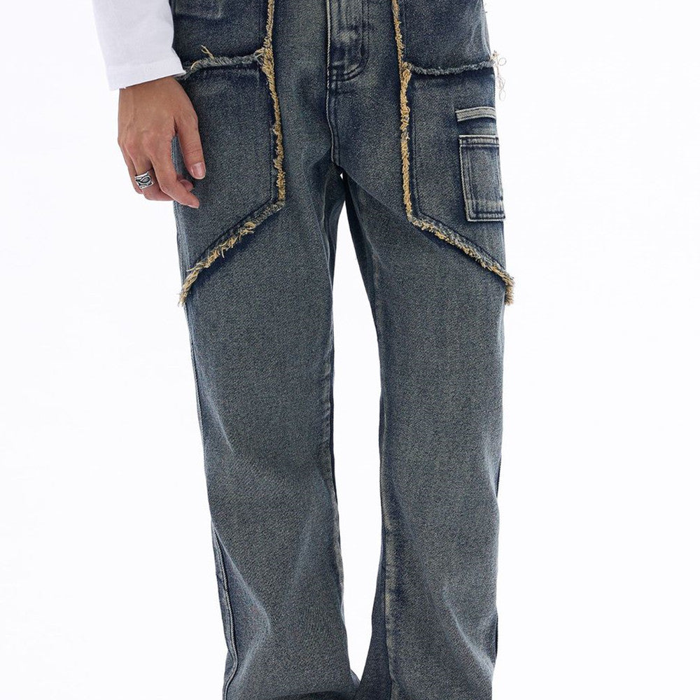 Men's Hem Straight Denim Trousers