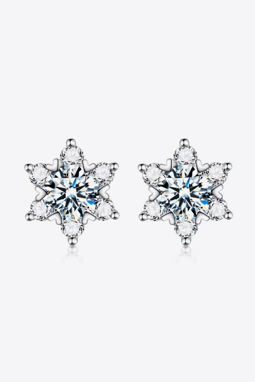 2 Carat Moissanite Floral Stud Earrings 