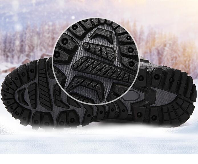 Autumn and winter outdoor snow boots female ski boots Travel boots hiking shoes in the tube warm and velvet cotton shoes 