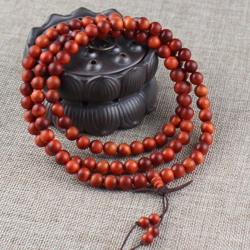 Natural Wood Bracelet 108 Buddha Beads Necklace