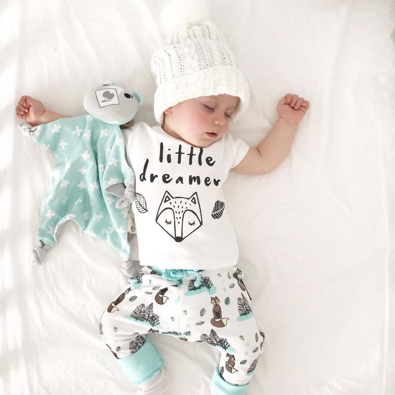 Newborn Baby Clothes Set T-shirt Tops and Pants 