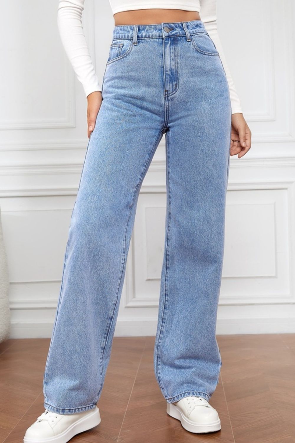 High Waist Straight Jeans - Babbazon new