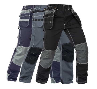 Multi-pocket polyester cotton overalls for men