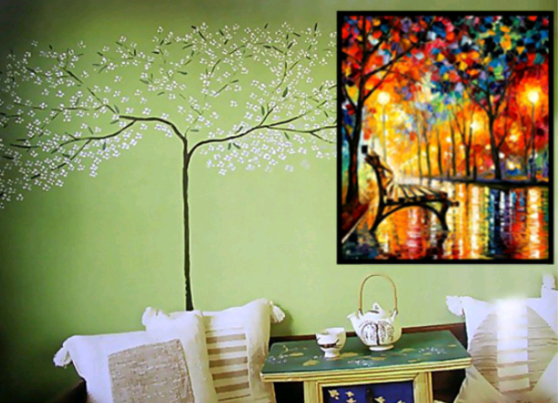 Diamond Painting Square Full Diamond Brick Painting New Living Room Landscape Diamond Cross  Ight View Rainy Night Street Scene