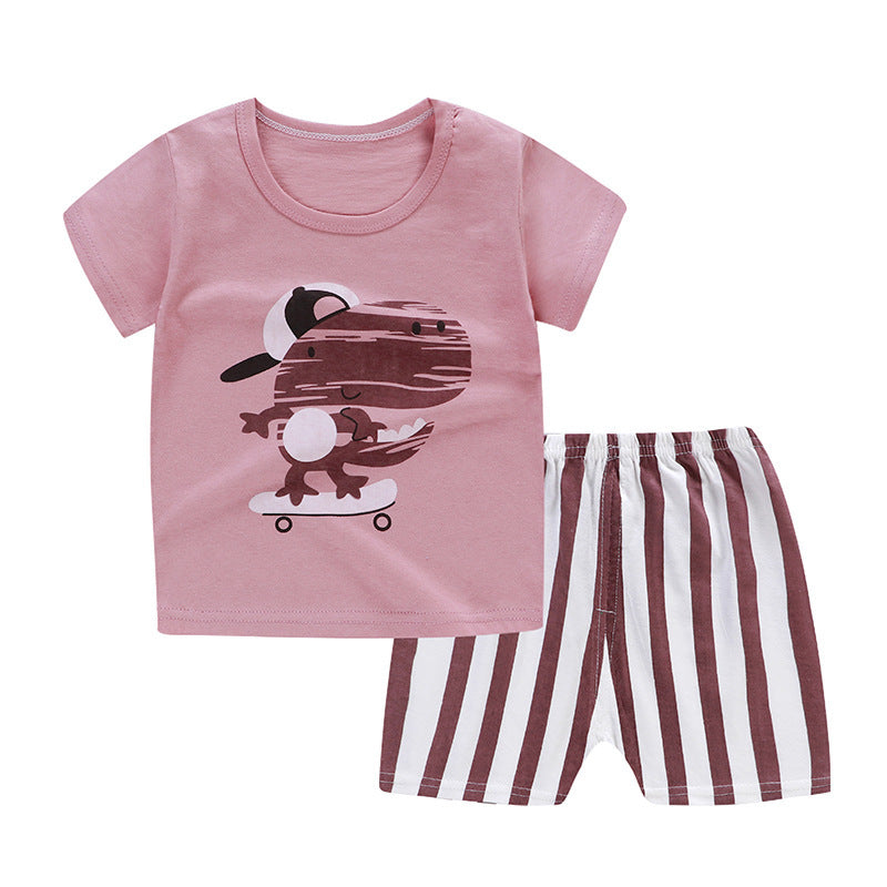 Children's cotton short sleeve suit