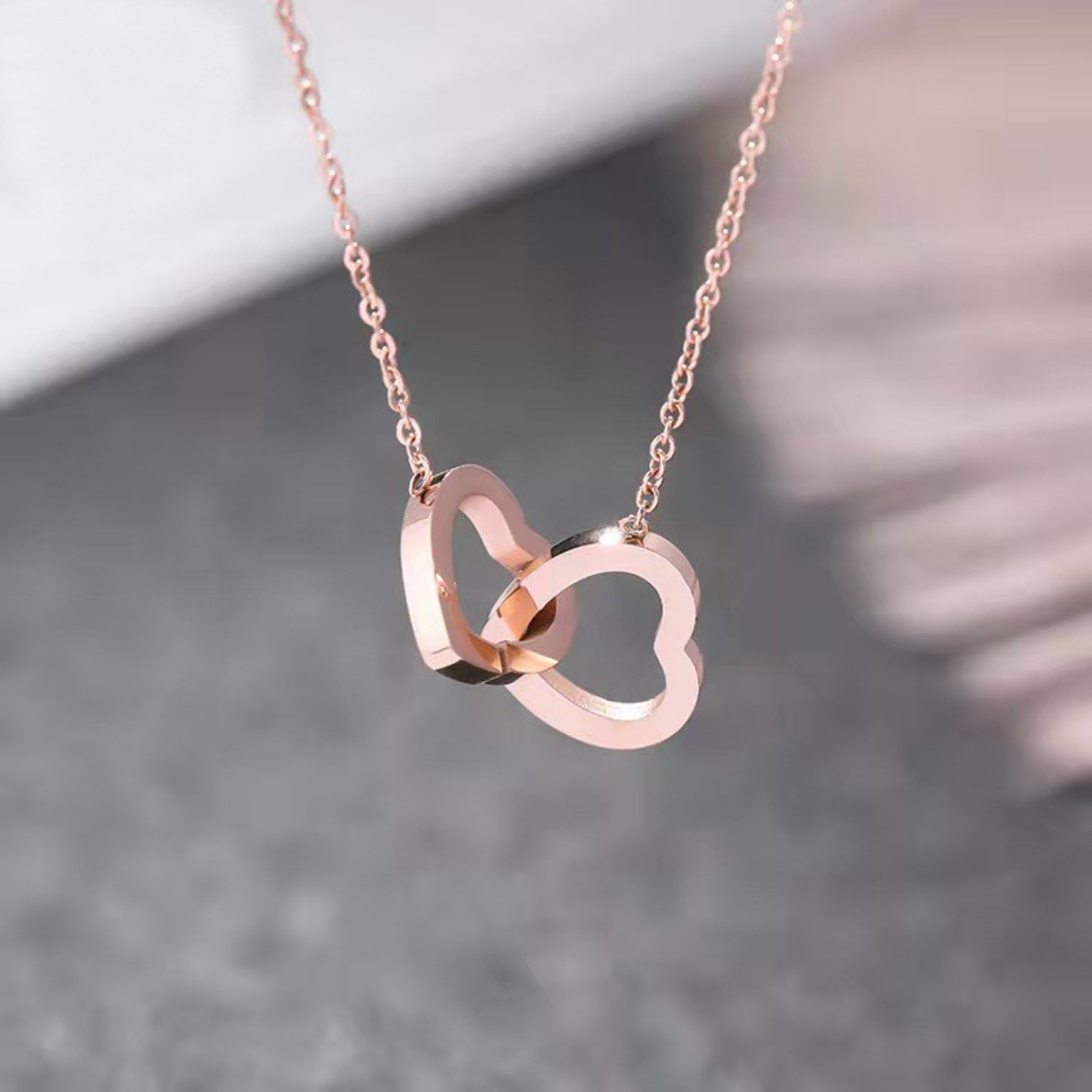 Alloy Double Heart Necklace - Babbazon new