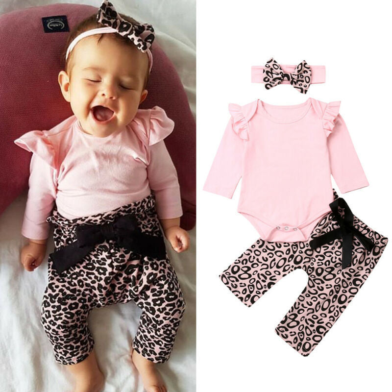 Leopard print pants and headband suit