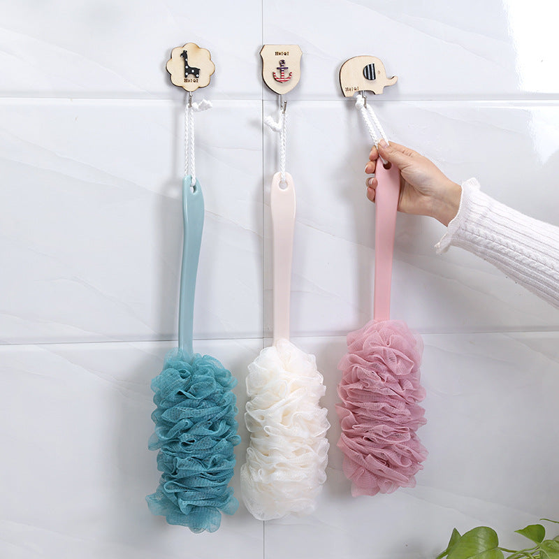 Fashion New Long Handle Hanging Soft Mesh Back Body Bath Shower Scrubber Brush Sponge For Bathroom Shower Brush New Arrival