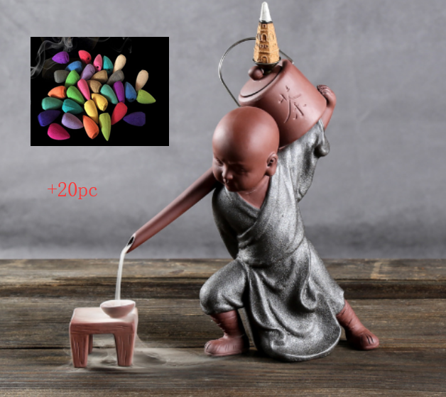 Ceramic backflow incense burner decoration