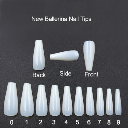 500 tablets of transparent natural color ballet fake nails