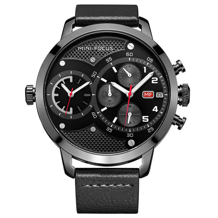 Double movement waterproof men's watch