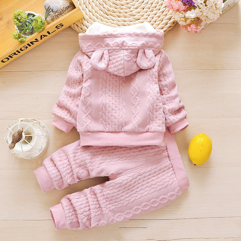 Foreign air and fleece two-piece set