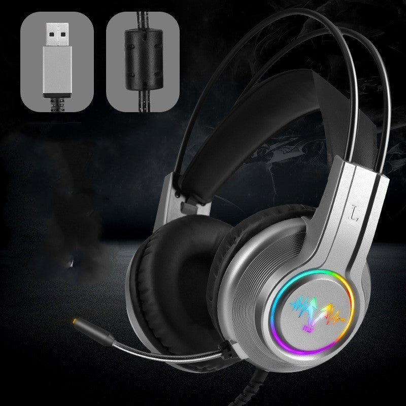 M5 Gaming Headset RGB Colorful Luminous Anti-Noise Heavy Bass Cable