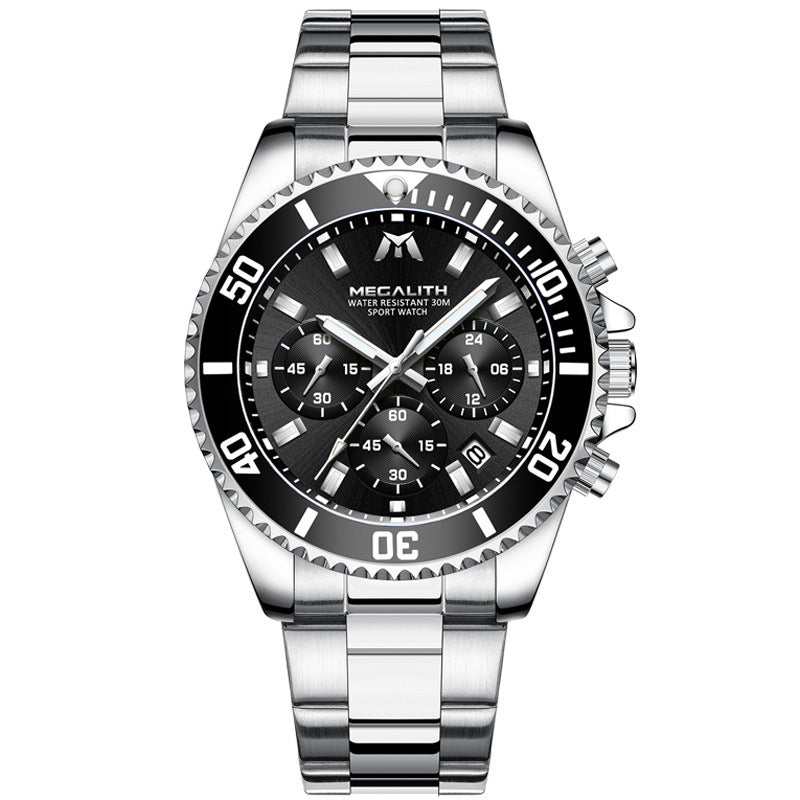 All-match six-pin three-eye men's watch