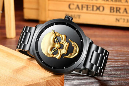 Fashion simple skull men's watch waterproof ghost head quartz watch female