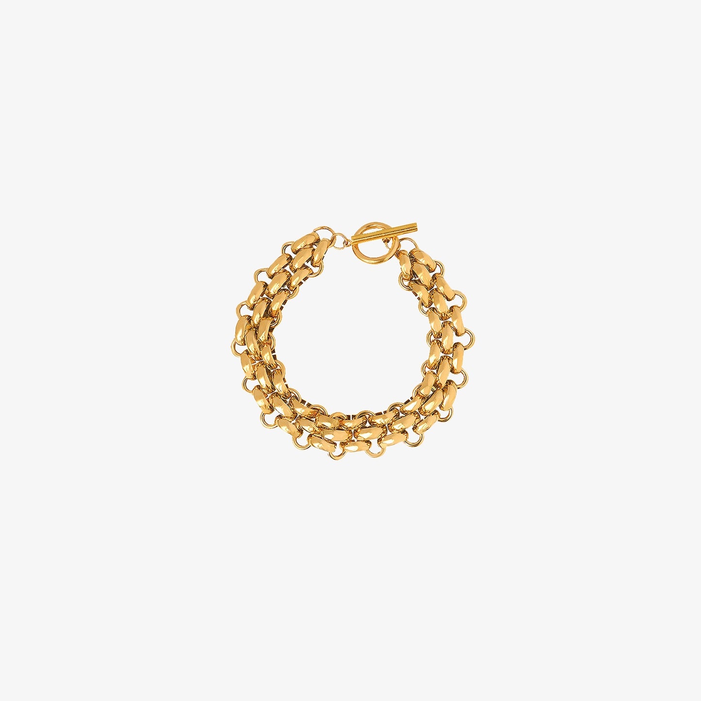 Gold-Plated Toggle Clasp Bracelet 