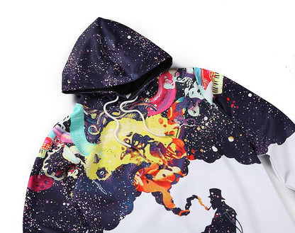 3D Smoke Splatter Pullover Hoodie