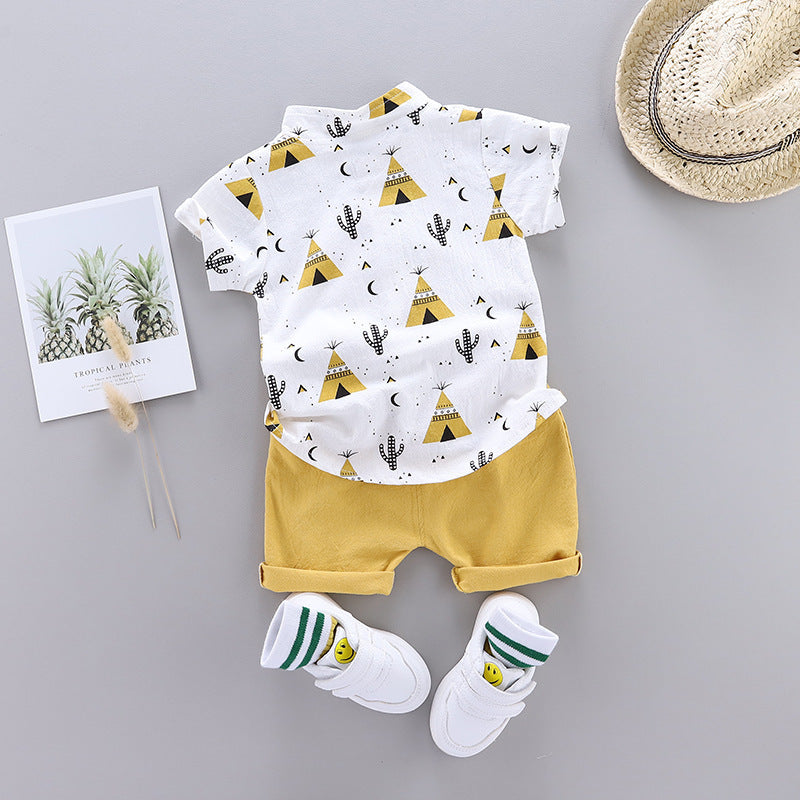 Boys Short Sleeve Shirt Sports Shorts Suit