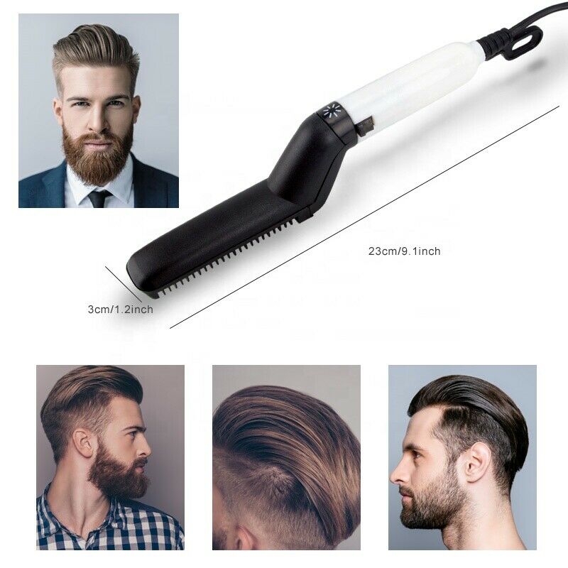 Hair Straightener Men Multifunctional Comb Curling Electric Brush Professional Hair Comb Brush Beard Straightener Hair Curler Fast Heating Styling Tools 