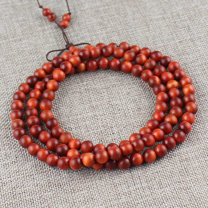 Natural Wood Bracelet 108 Buddha Beads Necklace