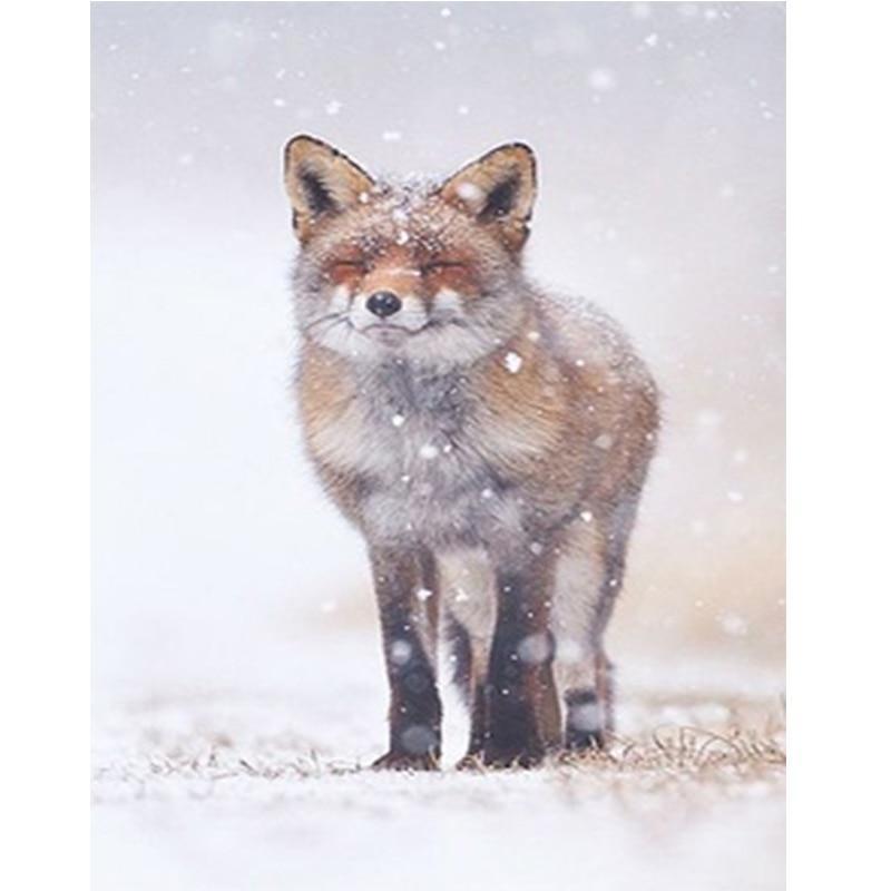 5D Diamond Painting - Fuchs im Schnee