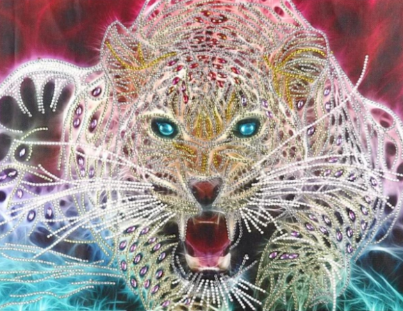 5D Pearl Diamond Painting-Colorful Tiger