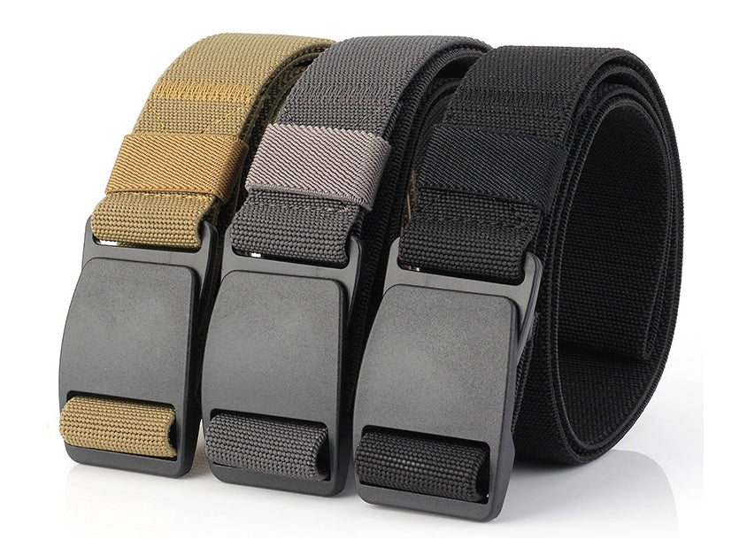 Elastic Belt Donefu Plastic Steel Pom Buckle Casual All-Match Belt 