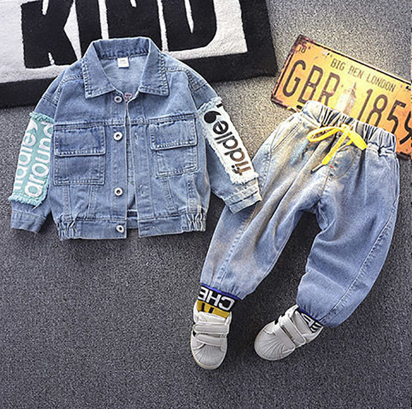 Autumn Fashionable Boys' Coat Denim Suit